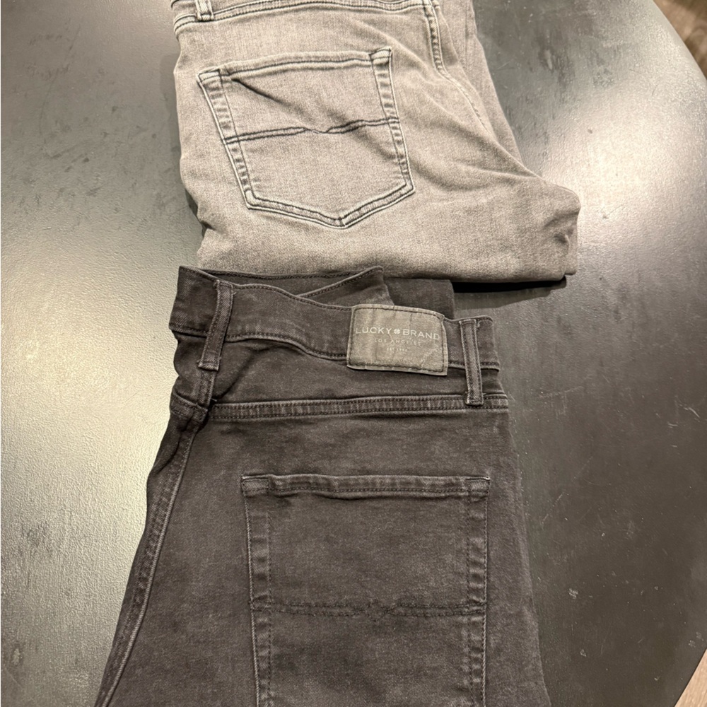 Lucky Brand Men's Charcoal and Light Gray Jeans
